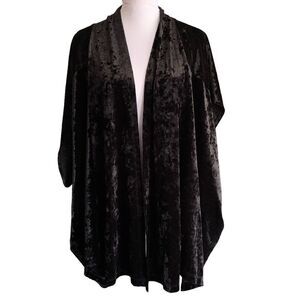 Fifteen Twenty Velvet Wrap Poncho Cape Black Sz L